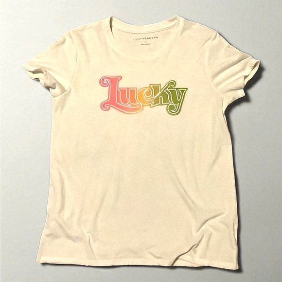 Lucky Brand Women’s Cream T-shirt Size Small - Picture 1 of 2